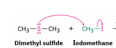 <p>dialkyl sulfides react with primary alkyl halude to give..</p><p>by which mechanism</p>