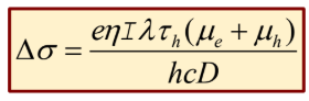 <p><span>η is quantum efficiency (# of electrons generated per incident photon)</span></p>
