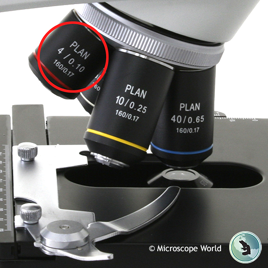 <p>Scanning Objective</p><p>4X magnification</p>