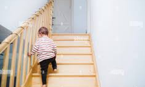 1 foot on a step at a time