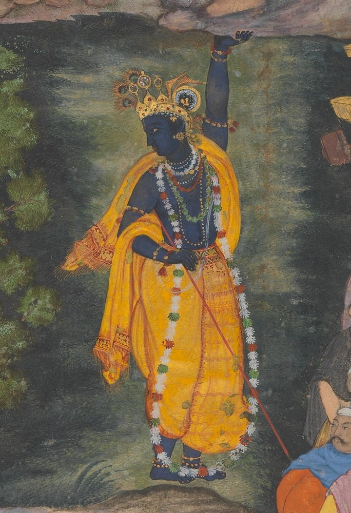 <p>a<span>n incarnation of Vishnu who teaches a prince in the most most famous part of the Mahabharata which is known as the Bhagavad Gita</span></p>