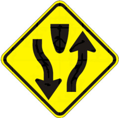 <p>This arrow-marked sign indicates that</p>