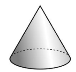 <p>3D shape - 1 circular face - 1 vertex - 0 edges</p>