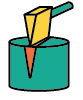 <p>A triangular simple machine that pushes objects apart and changes the direction and amount of the input force. Ex: knife</p>