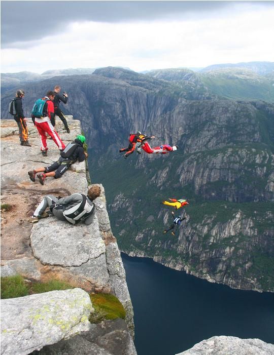 <p>base jumping</p>