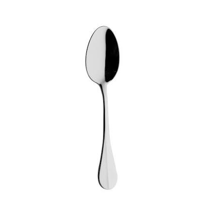 <p>An oval shaped spoon that has the</p><p>length midway between the length of a</p><p>tablespoon and teaspoon which is</p><p>primarily used when dessert is served</p>