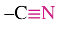 <p>a carbon nitrogen triple bond (Endung:-nitrile)</p>