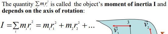 <p>important in the rotational kinetic energy equation</p>