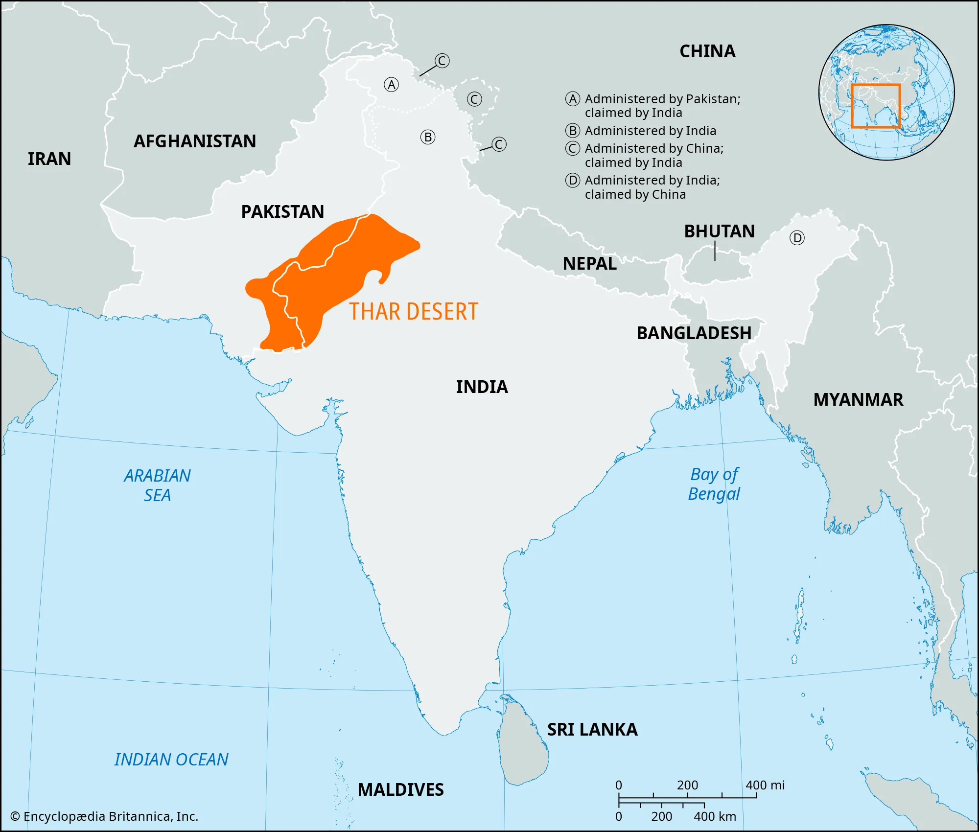 <p>The Thar desert located in north-west India and south-eastern Pakistan.</p><p></p>