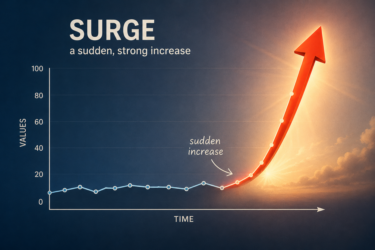 <p>Surge (verb)</p>