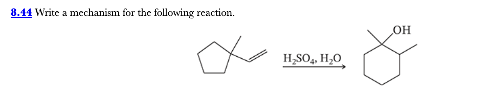 <p>8.44</p><p>Write a mechanism for the following reaction.</p>