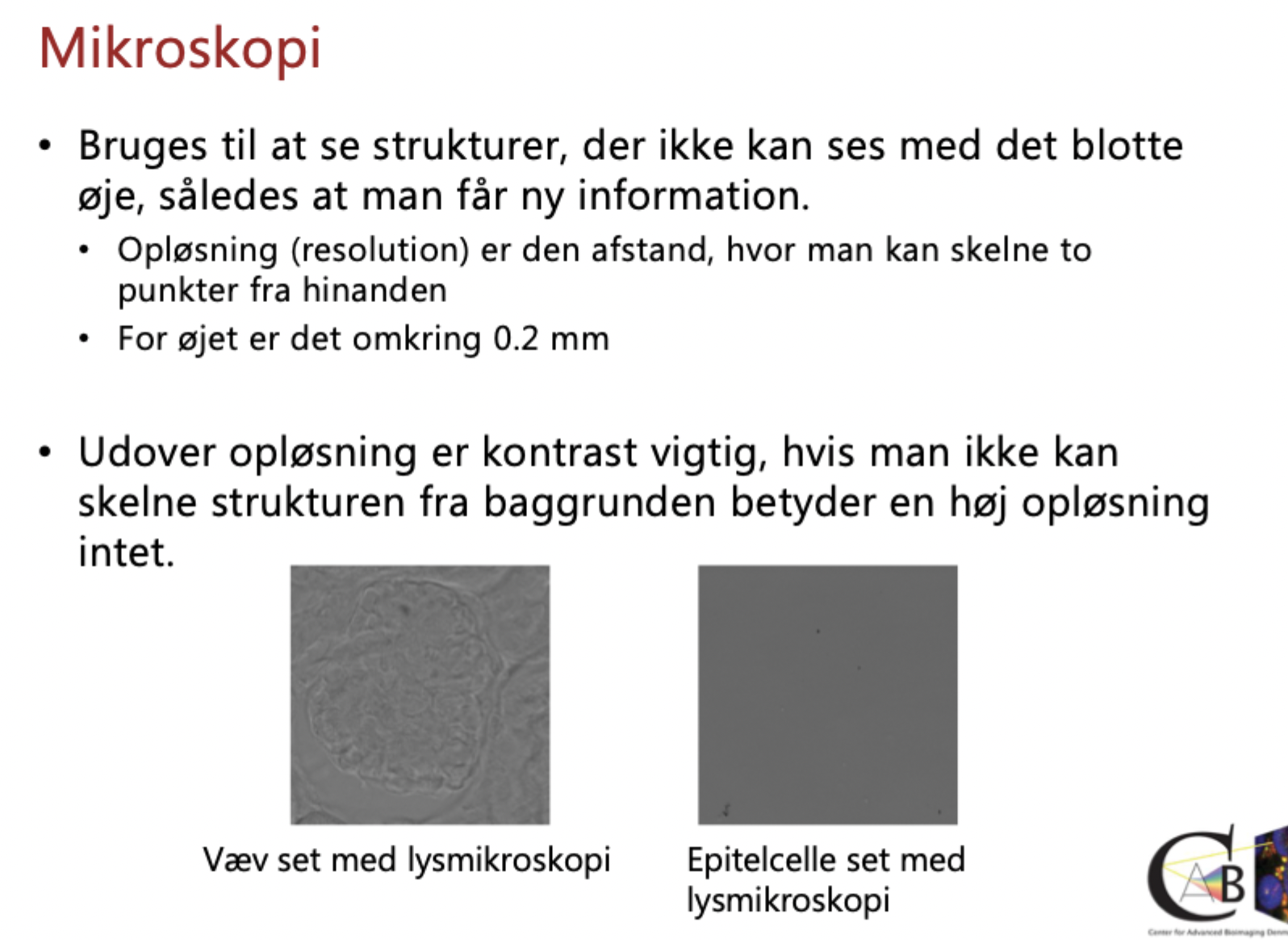 <p><span>Den mindste fysiske afstand mellem to punkter, hvor de stadig kan skelnes som to separate punkter (fremfor at flyde sammen)</span></p>