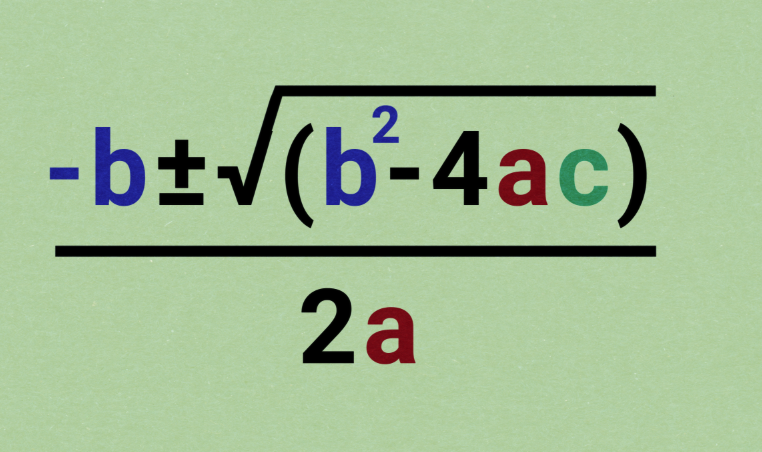 <p>Used when quadratic is in standard form: ax<sup>2</sup> + bx + c = 0</p>