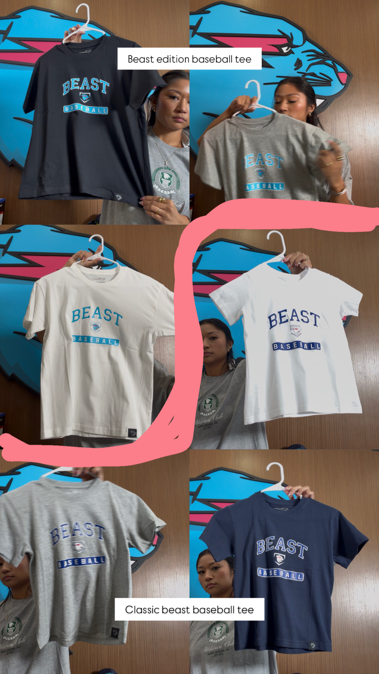 <p><span>Classic Beast Baseball Tee</span></p><p><span>really nice color way - </span></p><p>Y - navy ,heather  grey , white </p><p>A- heather grey , white , navy </p>