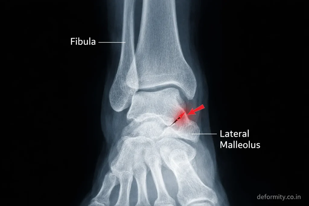 <p>Outside ankle bump</p>