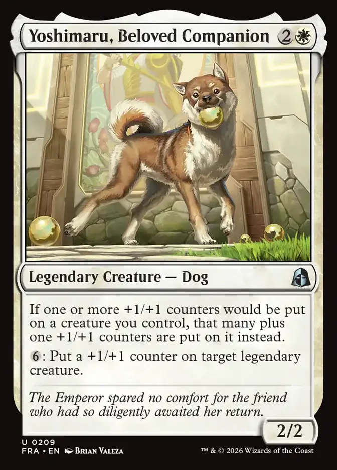 <p>If one or more +1/+1 counters would be put on a creature you control, that many plus one +1/+1 counters are put on it instead.</p><p>{6}: Put a +1/+1 counter on target legendary creature.</p>