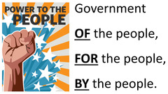 <p>a system of government in which people make their own laws</p>