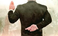 <p>deception (n.) /dɪˈsepʃən/ the act of making someone believe something that is not true</p>