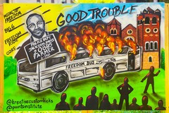 <p>A large-scale mural addressing labor rights and social inequality would MOST likely reflect the influence of:</p>