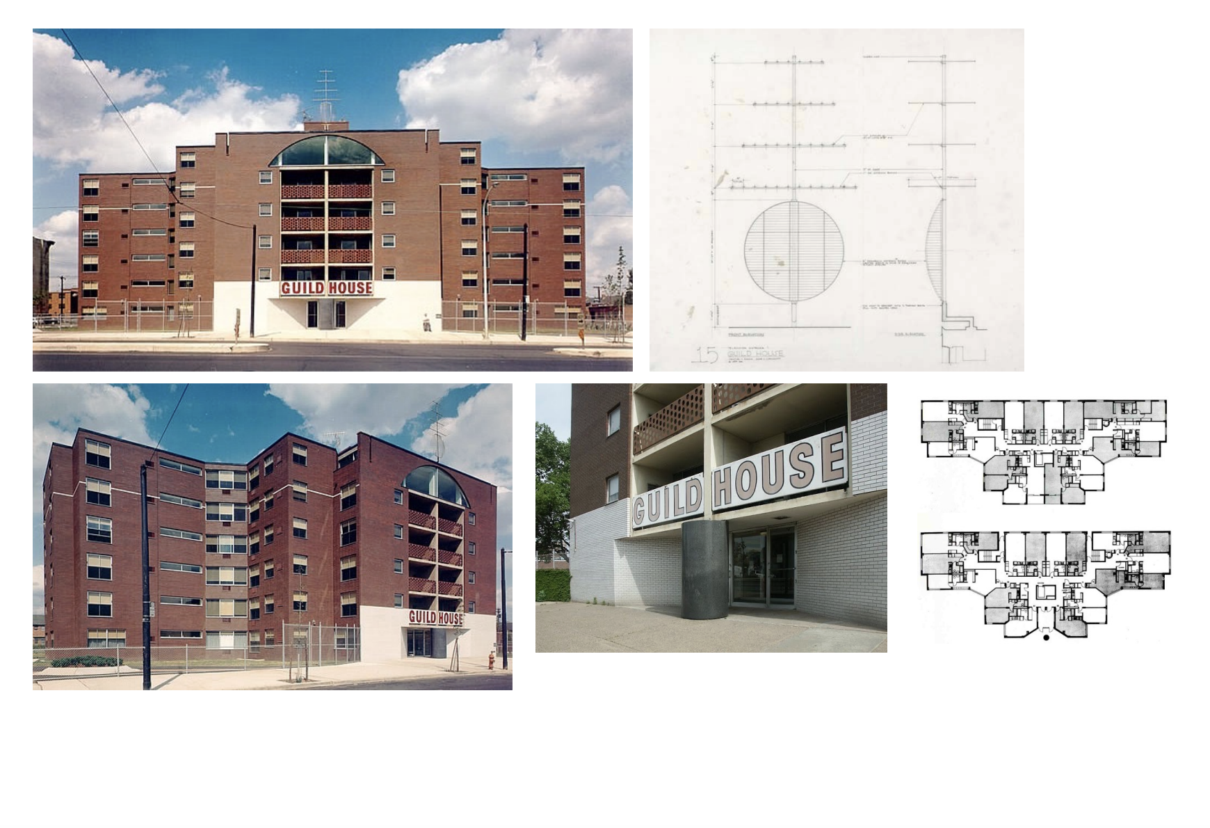 <p>Associated with the quakers: conveying simplicity, humility, and honesty in its materiality (bricks). Architecture built for the ordinary person rather than building something heroic, traditionally monumental, and sterile for the common person. </p><p>Intentionally darkened brick to fit in the industrial neighborhood, large signage that can also be helpful for people hard of sight/older people and provides a sense of monumentality, chain-linked fencing to denote safety</p><p>Meant to read as domestic architecture that is safe, domestic, and humble</p><p>Gold-painted aluminum faux TV antenna on the top center, a symbol for the elderly who like to watch TV</p><p></p>
