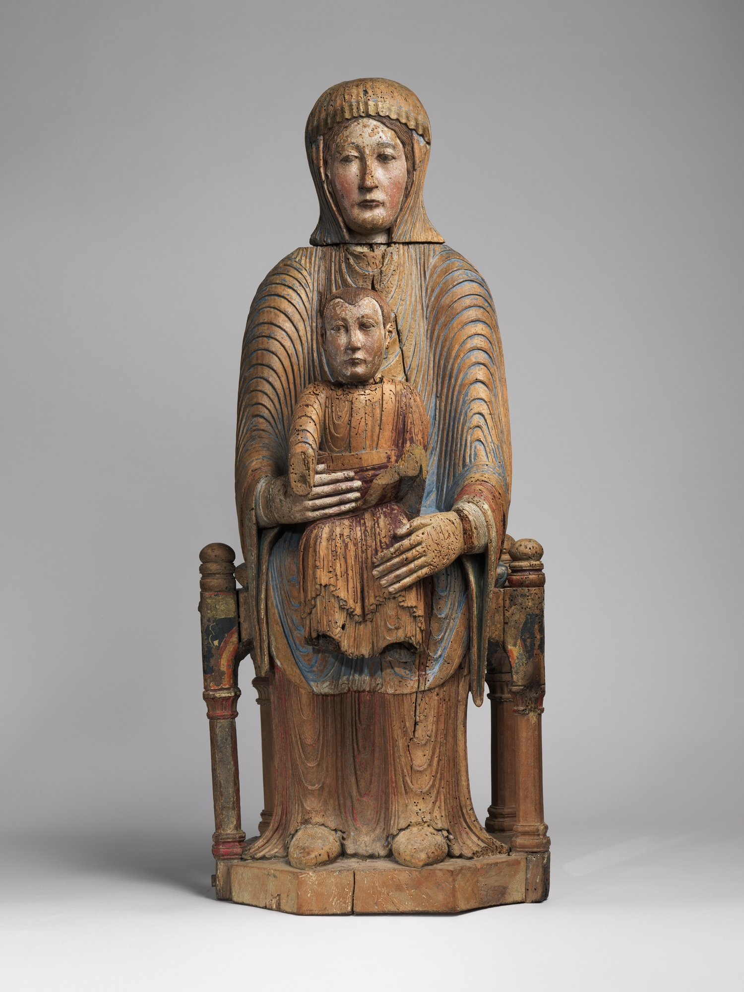 <p><strong>Virgin and Child (<em>Morgan Madonna</em>),</strong><span> France, second half 12th century; painted wood, approx. 2.5'</span></p>