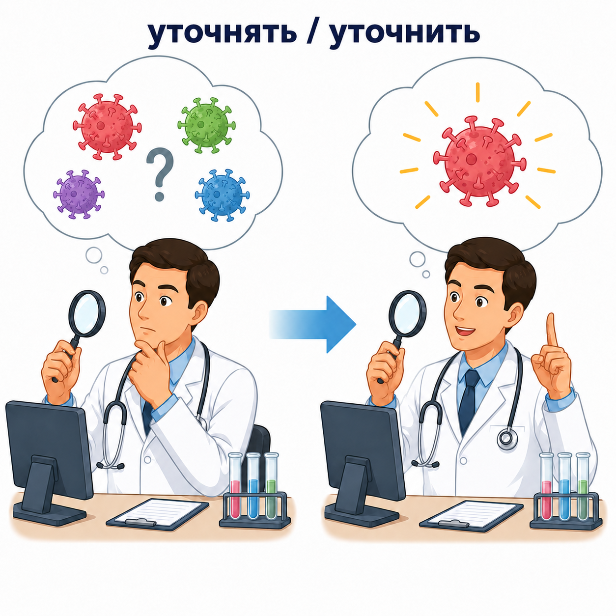 <p>aclarar / precisar / especificar / detallar. Пример: Врач уточнил диагноз.</p>