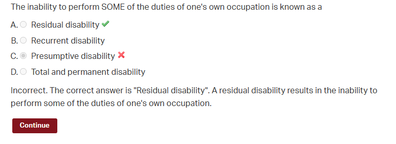 <p>residual Disability</p>