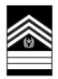 <p>Highest enlisted rank – three chevrons up</p>