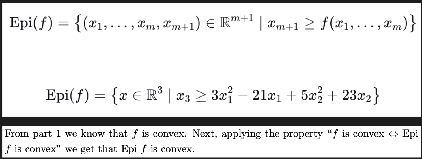<p><span>Set of points lying on or above its graph</span></p>