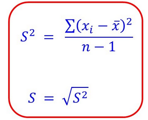 <p>Step 1: Find Sample Variance (S<sup>2</sup>)</p><p>Step 2: Square root S<sup>2</sup></p>
