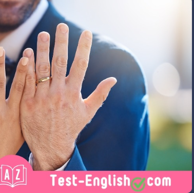 <p>He is a _____. It means that he is a married man</p>