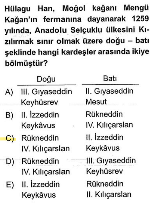 <p>Moğol baskısının arttığı bu dönemde devlet zayıflamış ve Moğollar yönetime müdahale ederek ülkeyi paylaştırmıştır. Kızılırmak sınır kabul edilerek ikili bir yönetim oluşturulmuştur.</p>