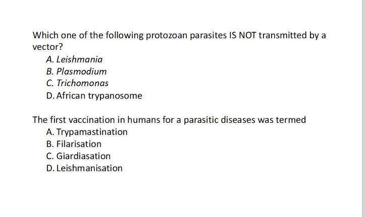 <p>Example MCQ questions</p>