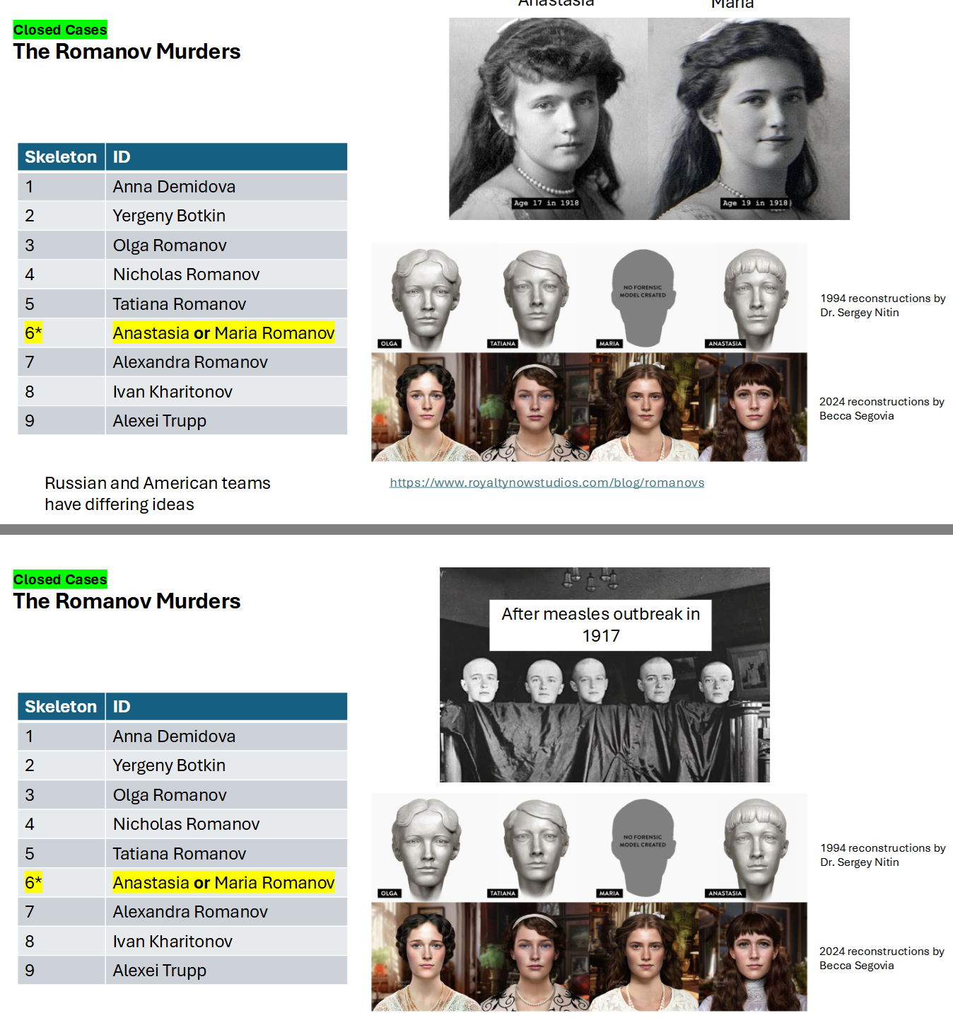 <p><span>Closed Cases: The Romanov Murders Findings</span></p>