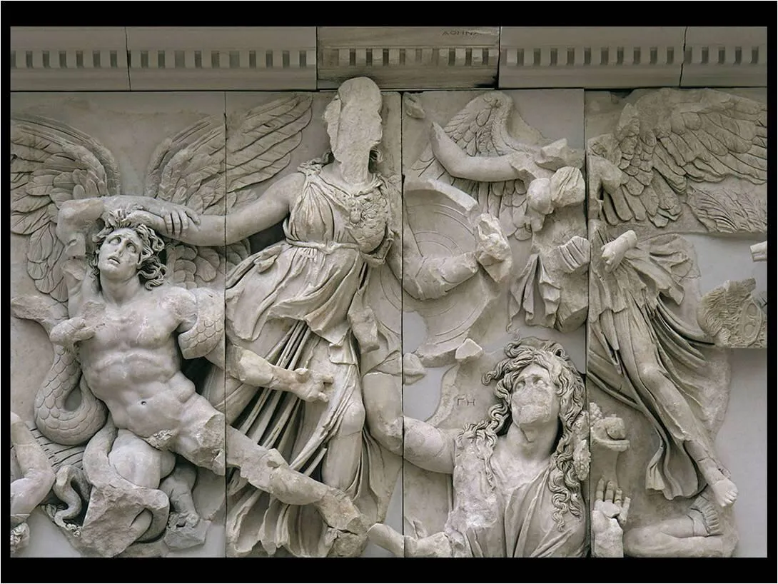 <p>the altar of pergamon</p><p>in berlin, has its own museum</p><p>the statues on the side are very hellenistic</p>