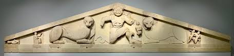 <p>Sculpture - pediment of Temple of Artemis at Corfu</p>