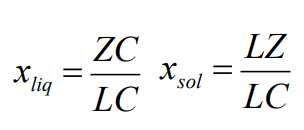 <p>Y- both A+B start to crystallise</p><p>Z - two phases (A+B) crystals (C) and liquid (L) are in eqm.</p>