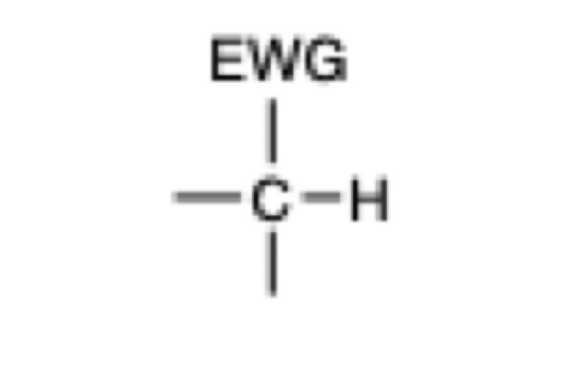 <p>What range are H attached to a Carbon attached to an EWG at in H NMR?</p>