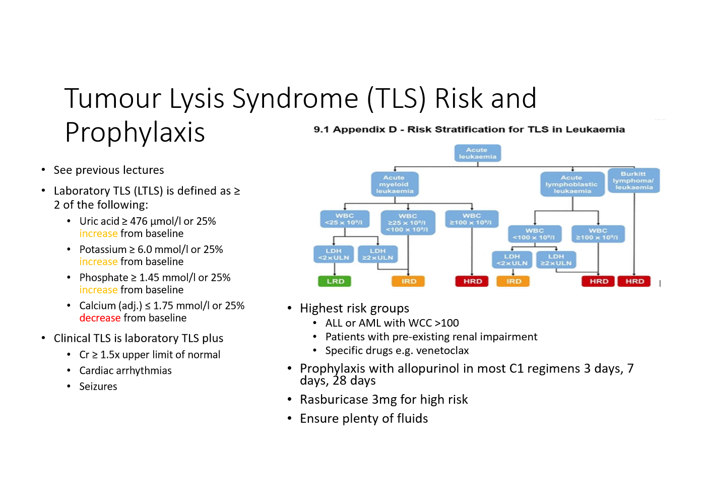 <p>What defines laboratory tumour lysis syndrome? </p>