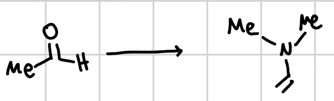 <p>enamine formation</p>
