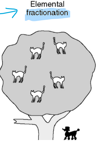 <p>When different elements arrange themselves to achieve the most stable configuration (elements separate)</p><ul><li><p>different element = separate</p></li></ul><p></p>