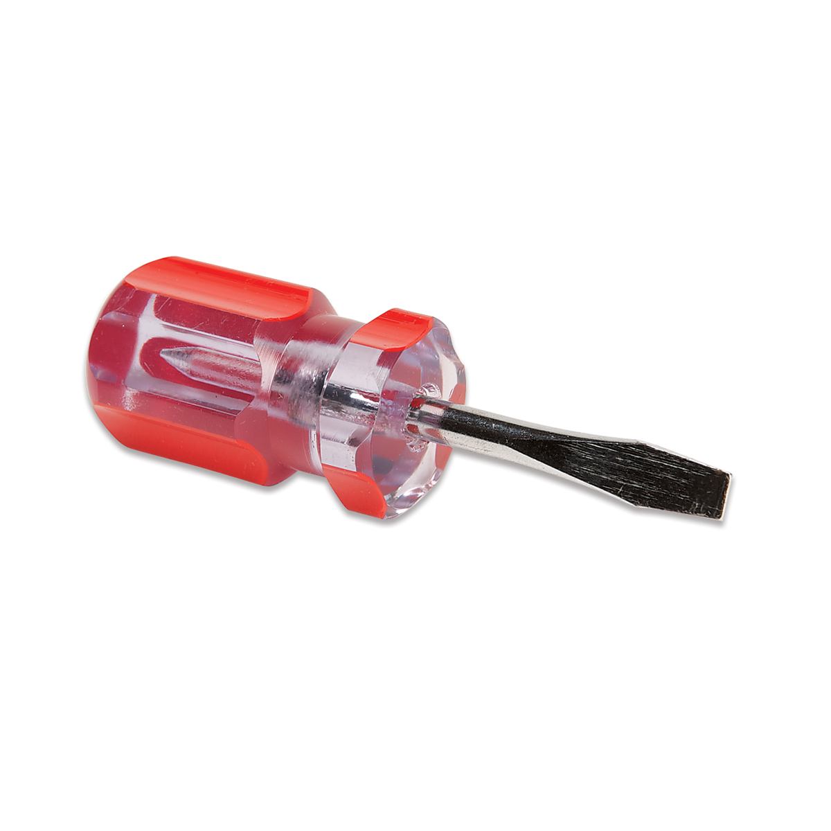 <p>Short-handled tool with 1 ¼ to 1 1/2 inch blade, available in slotted and Phillips, designed for tight or confined spaces.</p>