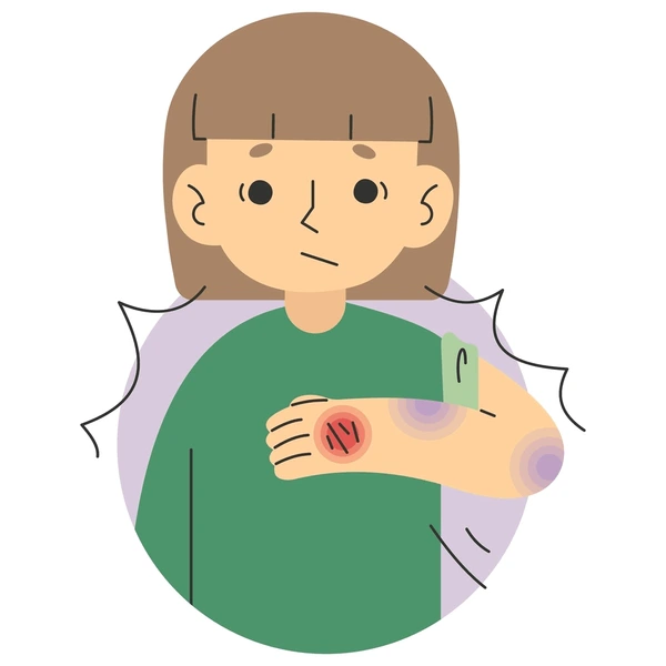 <p>Feeling very tired, getting sick often, easy bruising, and weight loss.</p><p>Example: A person gets sick many times and feels weak.</p>