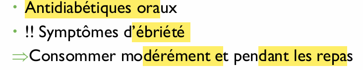 <p>alcool va inhiber la néoglucogenèse (hypothèse)</p><p>qd on prend de l’alcool on apetite à petit le symptômes d’ébrété et certain de ces symptômes peuvent faire penser à signe hypoglycémie donc attention à confusion entre les deux </p><p>(risque perdure plusieurs heures après consommation ‘alcool)</p>