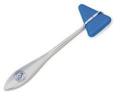 <p>an instrument with a rubber head, used for testing reflexes</p>