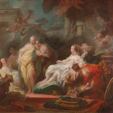 <p>Psyche Showing Her Sisters Her Gifts from Cupid; Fragonard; Rococo</p>