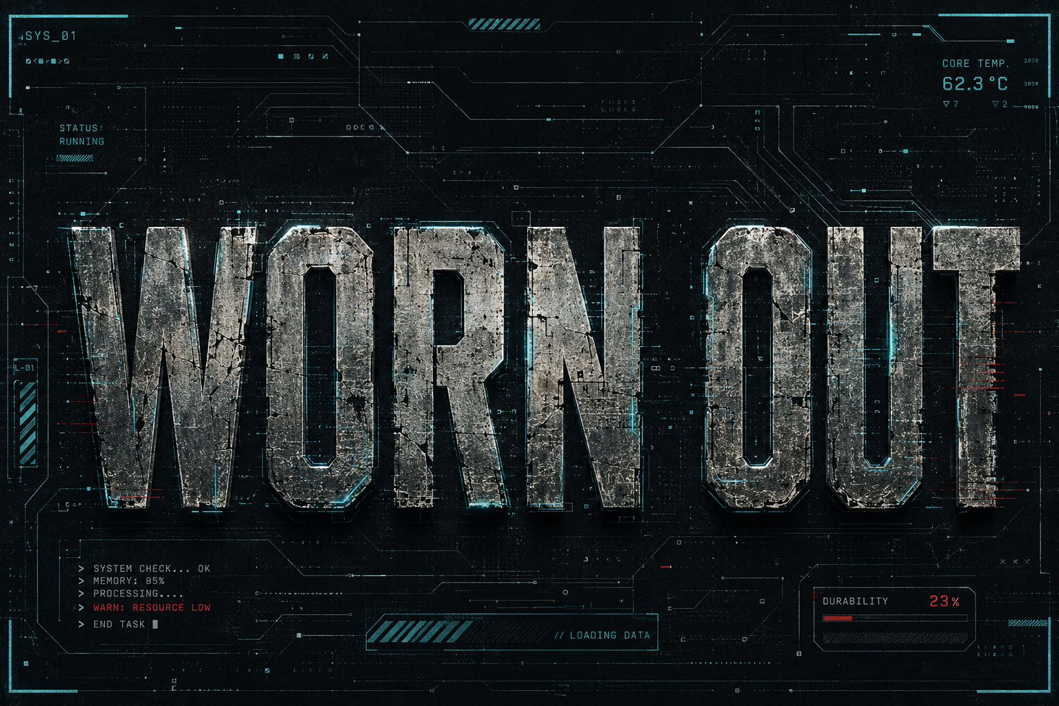 <p>worn out</p>