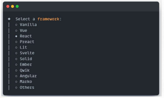 <p>This means the project will be created using the ReactJS library. React will be responsible for creating and rendering the user interface of the application.</p>
