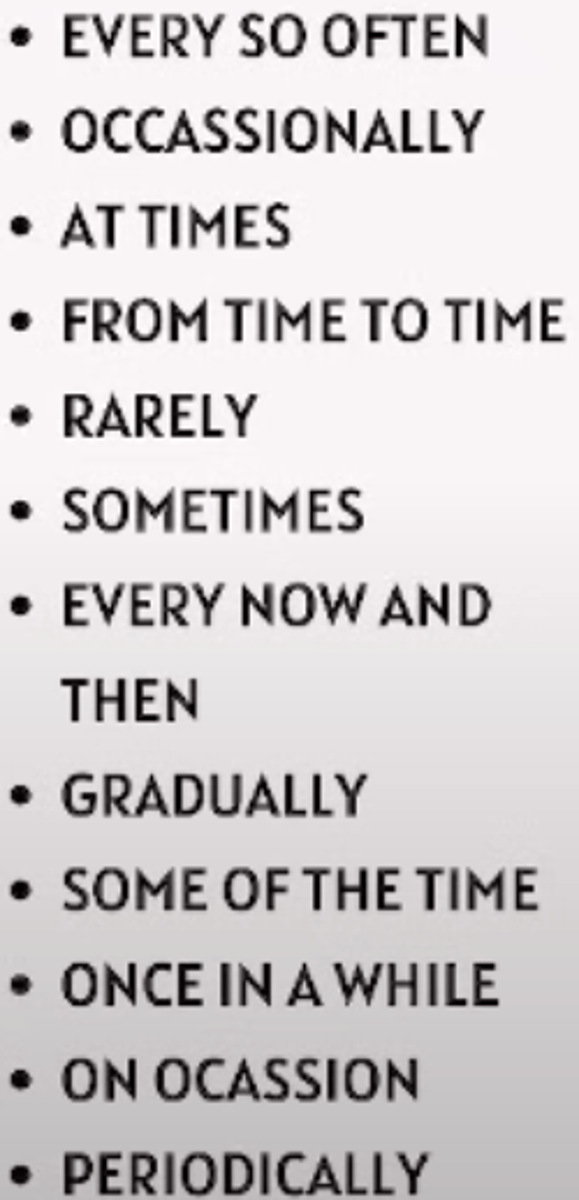 <p>Happens at irregular intervals, not a set time that these things happen. Something irregular and not consistent.</p>