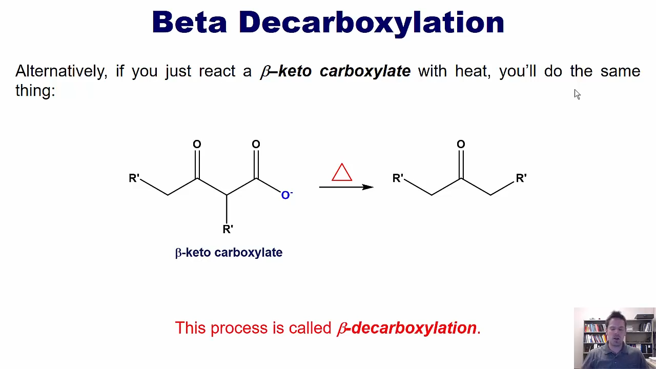 <p>Beta Keto carboxylate</p><p>just heat</p>
